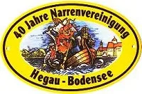 Ovales Emailschild „40 Jahre Narrenvereinigung Hegau-Bodensee“