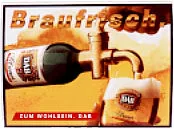 Brauereischild Braufrisch aus Email