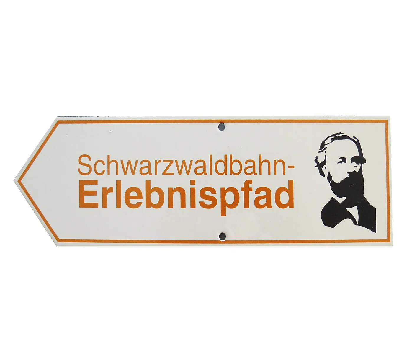 Wegweiser „Schwarzwaldbahn-Erlebnispfad“ aus Email
